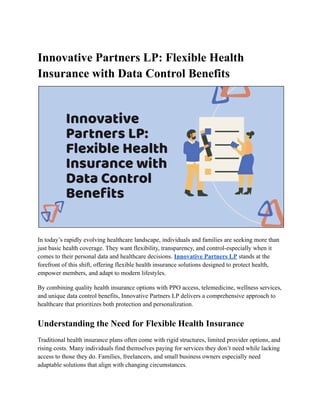 Lp Health Innovative Partners LP Health Insurance with Benefits | PDF
