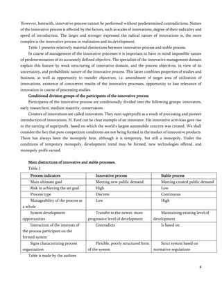 Innovative Processes in the Global Economy: Drivers of Development | PDF