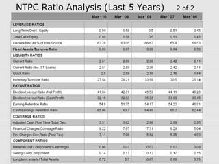 NTPC Ratio Analysis (Last 5 Years) 2 of 2 
 
