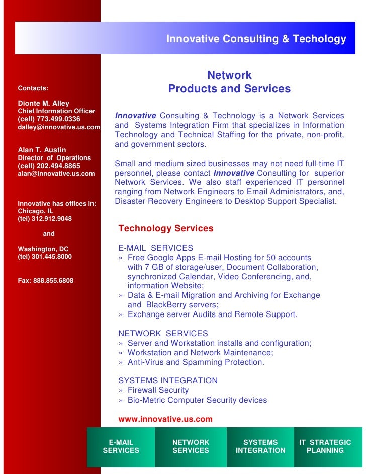 innovative consulting technology company slick sheet slick sheet