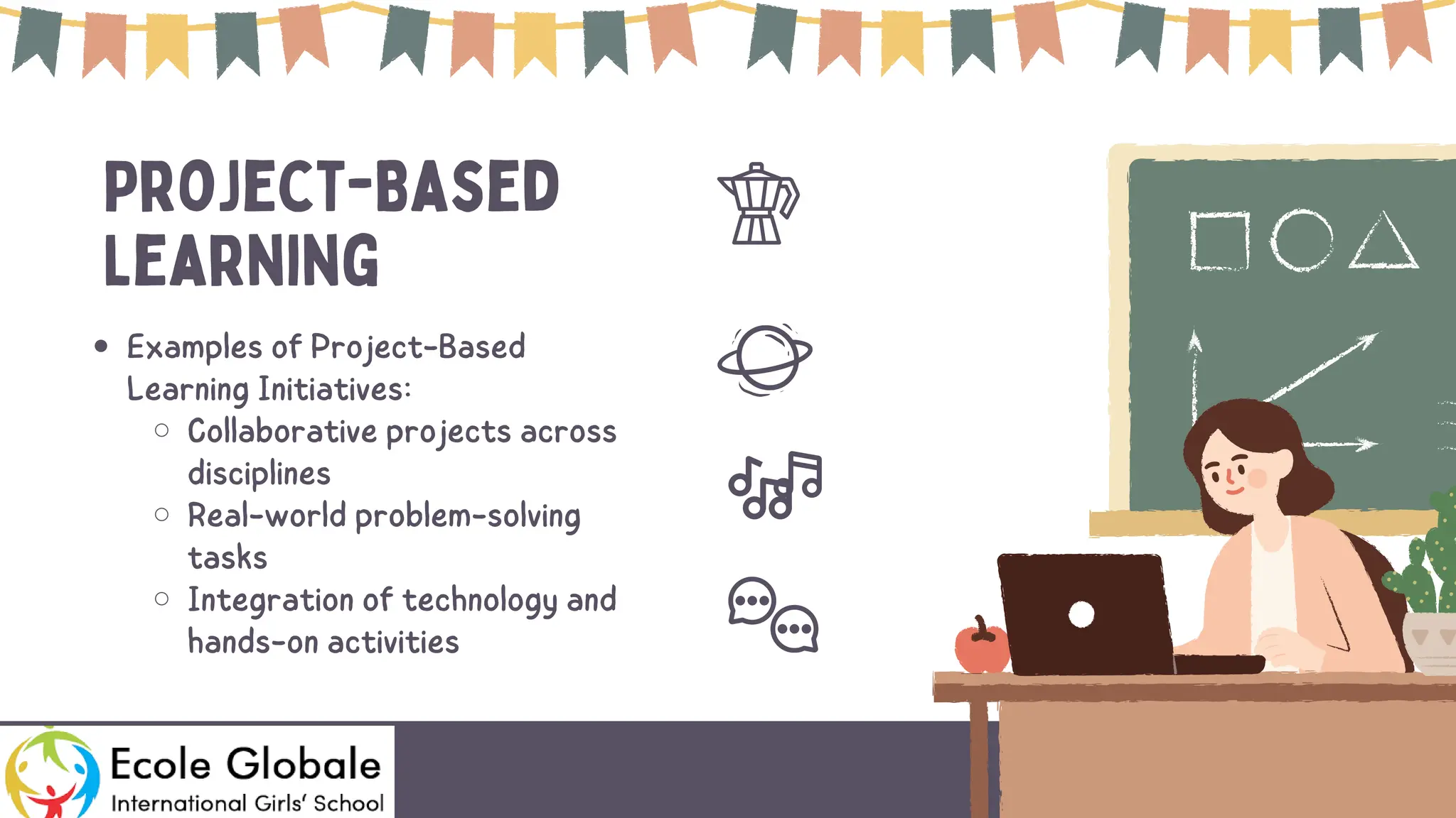 Project-Based
Learning
Examples of Project-Based
Learning Initiatives:
Collaborative projects across
disciplines
Real-world problem-solving
tasks
Integration of technology and
hands-on activities
 