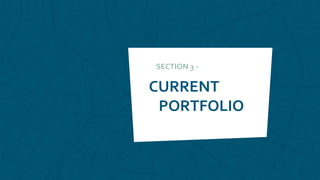 CURRENT
PORTFOLIO
SECTION 3 -
 