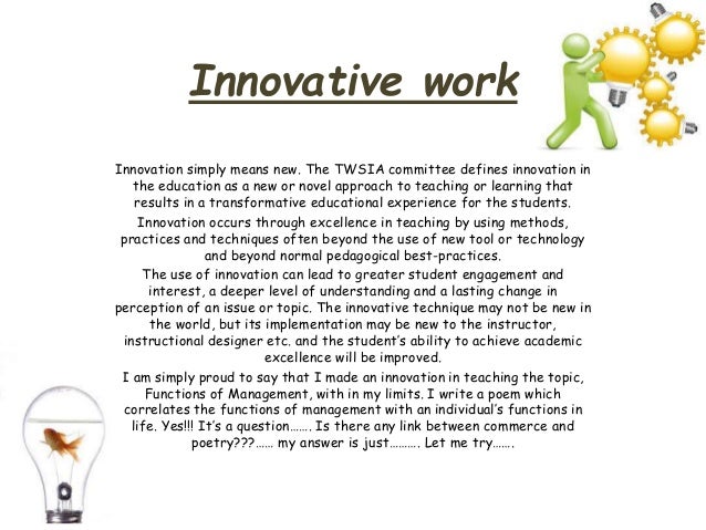 innovative work ppt