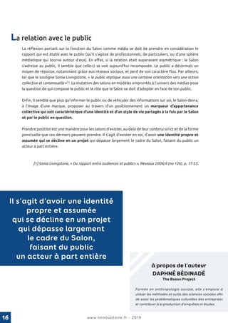 16 www.linnovatoire.fr - 2019
à propos de l’auteur
DAPHNÉ BÉDINADÉ
The Boson Project
Formée en anthropologie sociale, elle...