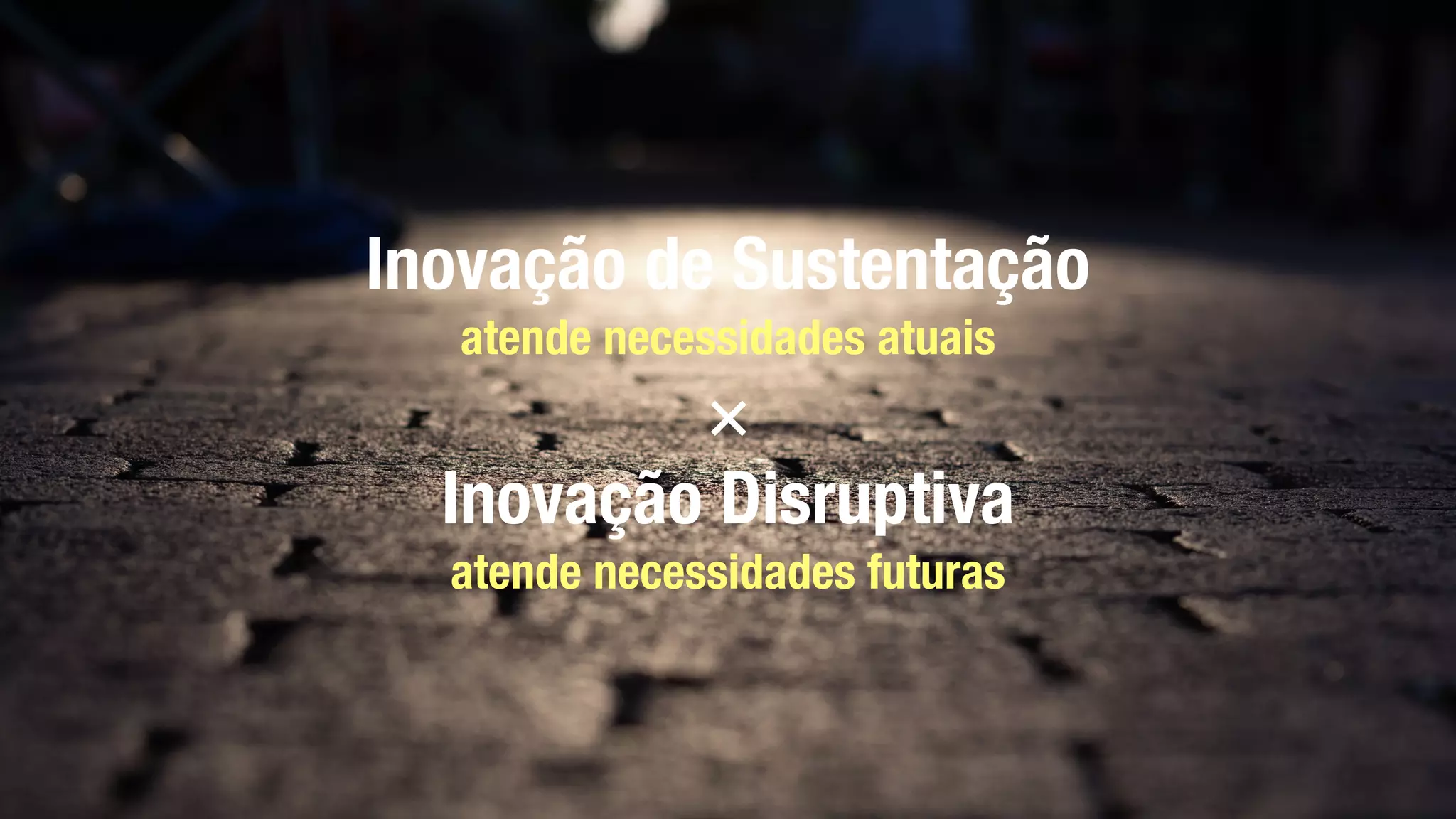 Inovação de Sustentação
atende necessidades atuais
×
Inovação Disruptiva
atende necessidades futuras
 