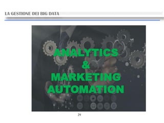 29
LA GESTIONE DEI BIG DATA
 