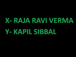 X- RAJA RAVI VERMA
Y- KAPIL SIBBAL
 