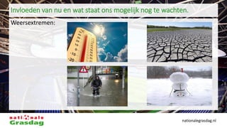 nationalegrasdag.nl
Invloeden van nu en wat staat ons mogelijk nog te wachten.
Weersextremen:
 