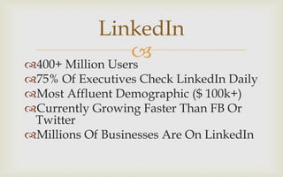 InnoVitae B2B Social Selling Presentation: Linkedin - Twitter - Google Plus - Facebook