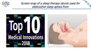 Screen snap of a sleep therapy device used for
obstructive sleep apnea from
 