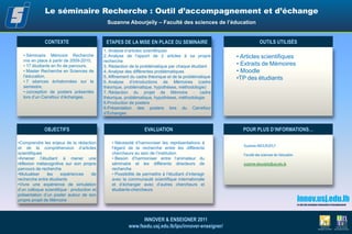 7 séances échelonnées sur le semestre,