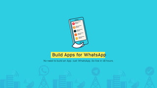 WhatsApp API - Build Apps on top of WhatsApp. Get Verified. 