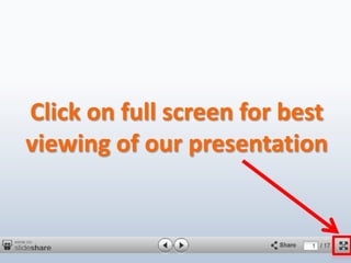 Click on full screen for best viewing of our presentation 