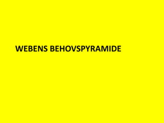 WEBENS BEHOVSPYRAMIDE
 