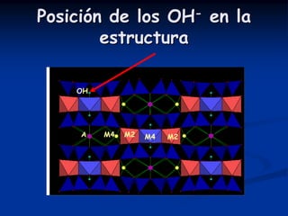 PosiciPosicióón de los OHn de los OH--
en laen la
estructuraestructura
A M4 M4M2 M2
OH
 