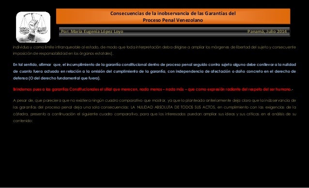 Consecuencias de la Inobservancia de las garantias del 