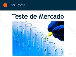 SOLUÇÕES !



Teste de Mercado




                   23
 