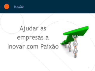 Missão




    Ajudar as
   empresas a
Inovar com Paixão


                    4
 