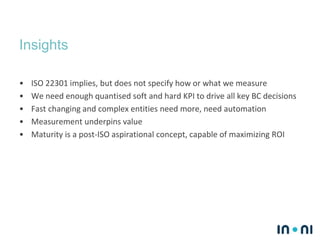 Improving BCM through Measurement and Benchmarking | PPTX