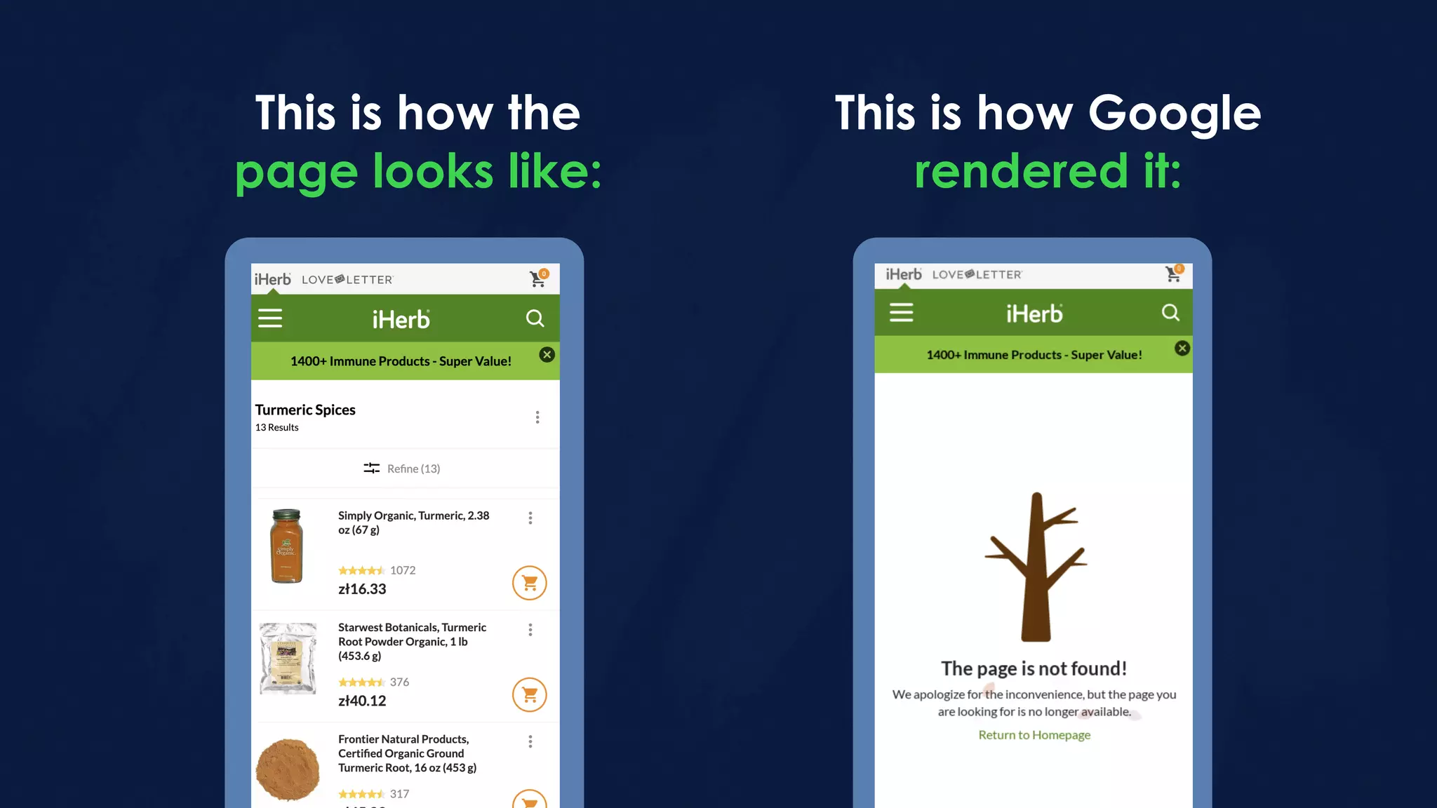 This is how the
page looks like:
This is how Google
rendered it:
 