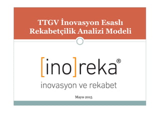 TTGV İnovasyon Esaslı
Rekabetçilik Analizi Modeli
Mayıs 2015
 