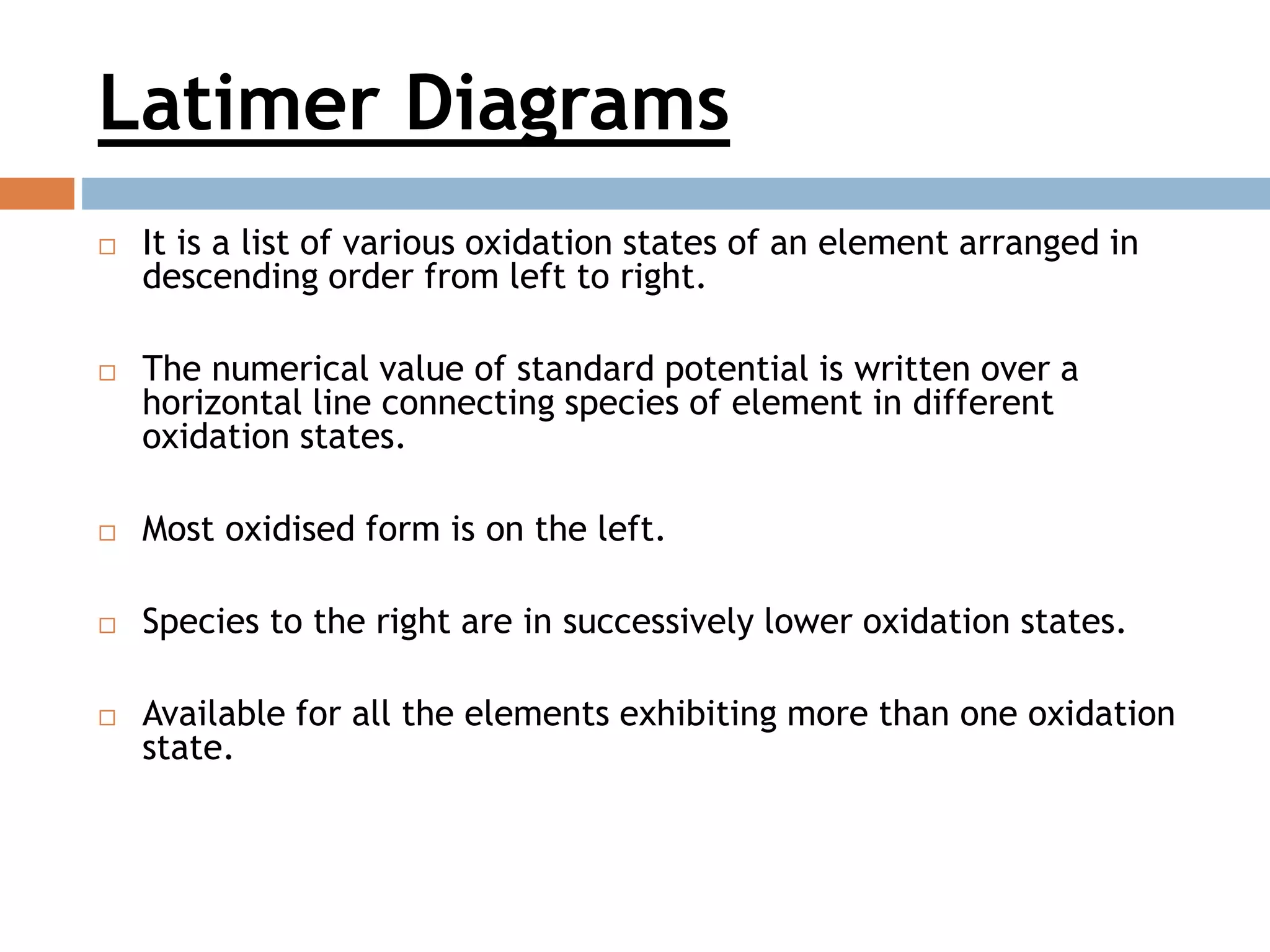 O2 H2o2 Latimer Diagram REDOX REACTION | PPTX