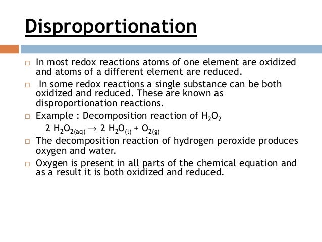 peroxide equation hydrogen decomposition of REACTION REDOX peroxide equation hydrogen decomposition of REACTION REDOX