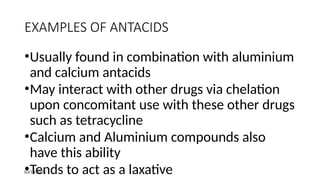 Antacids Examples inorganic gastrointestinal agents updated.pptx