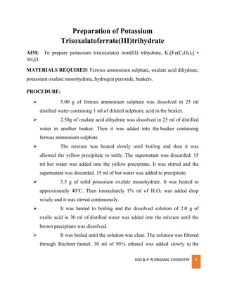 Complex Preparation lab manual | PDF