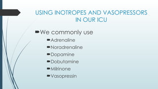 USING INOTROPES AND VASOPRESSORS IN OUR ICU | PPTX