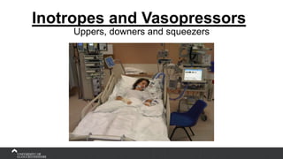 Inotropes and Vasopressors
Uppers, downers and squeezers
 