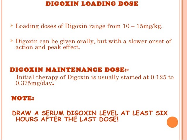 Digoxin dose paeds