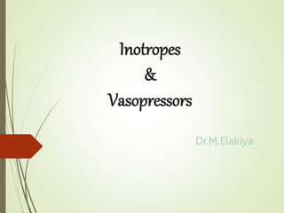 Inotropes
&
Vasopressors
Dr.M.Elakiya
 