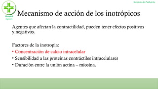 Agentes Inotropicos INOTRÓPICOS Y VASOPRESORES uso en pediatria | PPTX