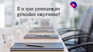 E o que possuem as
grandes empresas?
 