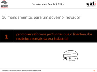 10 mandamentos para um governo inovador promover reformas profundas que o libertem dos modelos mentais da era industrial 1 