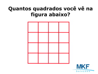 Quantos quadrados você vê na
figura abaixo?
 
