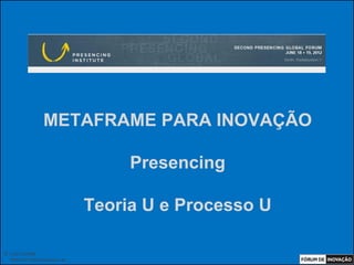 METAFRAME PARA INOVAÇÃO

                                       Presencing

                                  Teoria U e Processo U

© Luiz Lunkes
  INNOnest Global Solutions Lab
 
