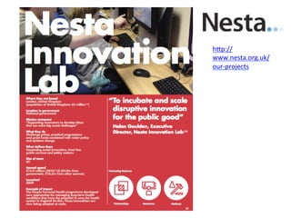 hXp:// 
www.nesta.org.uk/ 
our-­‐projects 
Fonte: 
hXp:// 
www.theiteams.org/ 
resources/read-­‐i-­‐ 
teams-­‐report-­‐0 
 