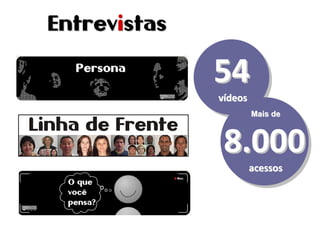EntrevEntreviistasstas
5454
vvíídeosdeos
Mais deMais de
8.0008.000
acessosacessos
 