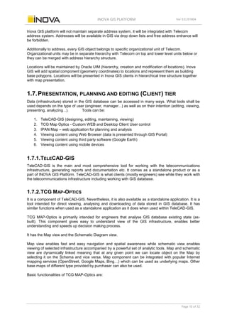 Inova Oracle INOVA GIS Platform - TeleCAD-GIS & IGS (2018) | PDF