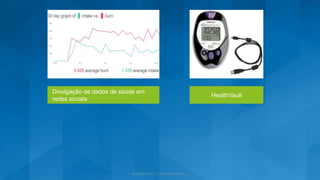 Divulgação de dados de saúde em
redes sociais
HealthVault
 