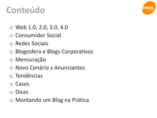 ConteúdoWeb 1.0, 2.0, 3.0, 4.0