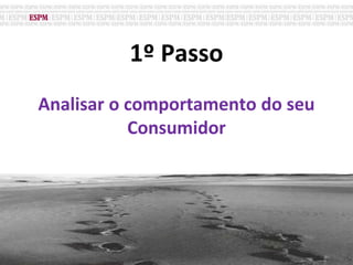 1º Passo
Analisar o comportamento do seu
Consumidor
 