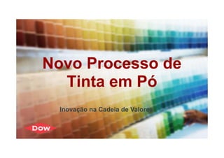 Novo Processo de
Tinta em Pó
Inovação na Cadeia de Valores
 