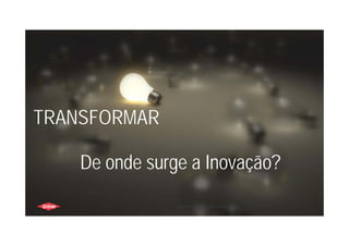 1
TRANSFORMAR
De onde surge a Inovação?
DOW RESTRICTED - For internal use only
 