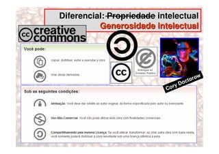 Diferencial: Propriedade intelectual
          Generosidade intelectual




                                                  w
                                            ct oro
                                        o
                               o ry D
                           C
 
