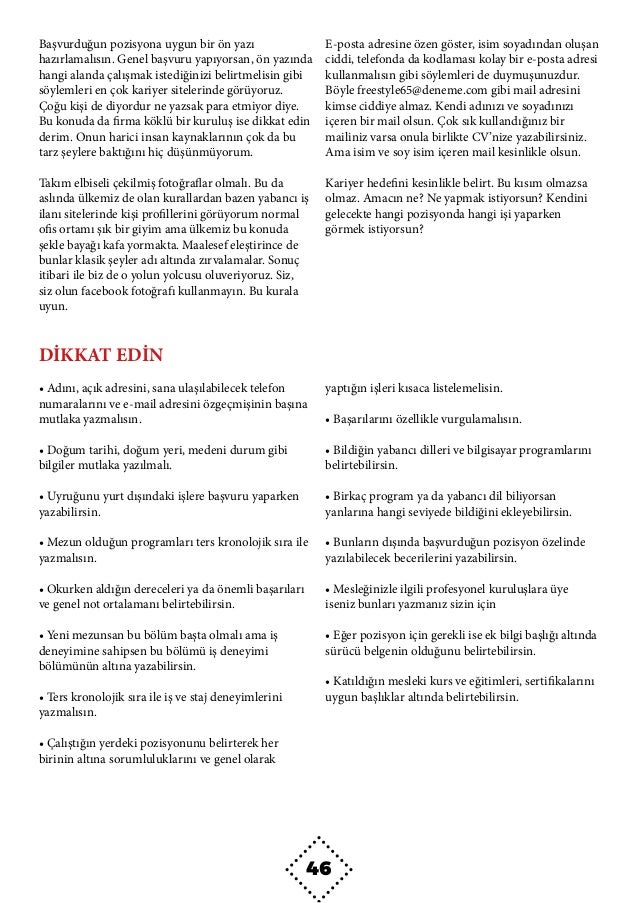 Ozgecmis Ve Niyet Mektubu Hazirlama Muhendislik Fakultesi