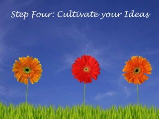 Step Four: Cultivate your Ideas