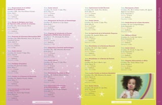 Tema: Aseguramiento de la Calidad                           Tema: Sesión Cultural                              Tema: Lipofuscinosis Ceroide Neuronal                    Tema: Neutropenia y Fiebre
II. Educación Continua




                                                                                                                                                                                                                                                      II. Educación Continua
                         Analítica en el Laboratorio                                 Coordina: Dr. Gerardo T. López Pérez               Coordina: Dra. Sandra Nieto Martínez                     Coordina: Dra. Rocío Cárdenas Cardós y Dr. Agustín
                         Coordina: EBC. Lina Teresa Romero Guzmán                    Fecha: Mayo 31                                     Fecha: Julio 19                                          Rafael de Colsa Ranero
                         Fecha: Abril 5                                              Horario: 12 horas                                  Horario: 12 horas                                        Fecha: Septiembre 6
                         Horario: 12 horas                                           Sede: Auditorio                                    Sede: Auditorio                                          Horario: 12 horas
                         Sede: Auditorio                                             Duración: 1.5 hrs.                                 Duración: 1.5 hrs.                                       Sede: Auditorio
                         Duración: 1.5 hrs.                                                                                                                                                      Duración: 1.5 hrs.
                                                                                     Tema: Reingeniería del Servicio de Estomatología   Tema: Sesión Cultural
                         Tema: Manejo de Biológicos para Casos                       Coordina: Dr. Eduardo de la Teja Ángeles           Coordina: Dr. Gerardo T. López Pérez                     Tema: Estado Actual de la Fiebre Reumática
                         de Urgencias (rabia, ponzoña de animales)                   Fecha: Junio 7                                     Fecha: Julio 26                                          Coordina: Dr. Luis Carbajal Rodríguez
                         Coordina: Dra. Aurora González Rivera                       Horario: 12 horas                                  Horario: 12 horas                                        Fecha: Septiembre 13
                         Fecha: Abril 12                                             Sede: Auditorio                                    Sede: Auditorio                                          Horario: 12 horas
                         Horario: 12 horas                                           Duración: 1.5 hrs.                                 Duración: 1.5 hrs.                                       Sede: Auditorio
                         Sede: Auditorio                                                                                                                                                         Duración: 1.5 hrs.
                         Duración: 1.5 hrs.                                          Tema: Programa de Introducción al Proceso          Tema: La Importancia de la Estimulación Temprana
                                                                                     Hospitalario (PIPHOS) Datos Estadísticos           Coordina: Dr. Alejandro Medina Salas                     Tema: Biblioteca Virtual
                         Tema: Panorama de Infecciones Nosocomiales 2010             Coordina: C. Ma. De Lourdes Paz Páramo             Fecha: Agosto 2                                          Coordina: Lic. Cecilia Solís Galicia
                         Coordina: Dra. Hilda Hernández Orozco, Dr. José Luis        Fecha: Junio 14                                    Horario: 12 horas                                        Fecha: Septiembre 20
                         Castañeda Narváez                                           Horario: 12 horas                                  Sede: Auditorio                                          Horario: 12 horas
                         Fecha: Abril 19                                             Sede: Auditorio                                    Duración: 1.5 hrs.                                       Sede: Auditorio
                         Horario: 12 horas                                           Duración: 1.5 hrs.                                                                                          Duración: 1.5 hrs.
                         Duración: Auditorio                                                                                            Tema: Actualidades en la Renimación Neonatal
                         Sede: 1.5 hrs.                                              Tema: Epigenética y Transición Epidemiológica      Coordina: Dr. Carlos López Candiani                      Tema: Sesión Cultural
                                                                                     Coordina: Dra. Nelly Altamirano Bustamante         Fecha: Agosto 9                                          Coordina: Dr. Gerardo T. López Pérez
                         Tema: Sesión Cultural                                       Fecha: Junio 21                                    Horario: 12 horas                                        Fecha: Septiembre 27
       16                Coordina: Dr. Gerardo T. López Pérez
                         Fecha: Abril 26
                                                                                     Horario: 12 horas                                  Sede: Auditorio                                          Horario: 12 horas                                         17
                                                                                     Sede: Auditorio                                    Duración: 1.5 hrs.                                       Sede: Auditorio
                         Horario: 12 horas                                           Duración: 1.5 hrs.                                                                                          Duración: 1.5 hrs.
                         Sede: Auditorio                                                                                                Tema: Actualidades en el Manejo del Paciente
                         Duración: 1.5 hrs.                                          Tema: Sesión Cultural                              Alérgico                                                 Tema: Citopatías Mitocondriales en Niños
                                                                                     Coordina: Dr. Gerardo T. López Pérez               Coordina: Dr. José G. Huerta López                       Coordina: Dra. Violeta Medina Crespo
                         Tema: Pedi@tips Ortopédicos                                 Fecha: Junio 28                                    Fecha: Agosto 16                                         Fecha: Octubre 4
                         Coordina: Dr. José Cortés Gómez                             Horario: 12 horas                                  Horario: 12 horas                                        Horario: 12 horas
                         Fecha: Mayo 3                                               Sede: Auditorio                                    Sede: Auditorio                                          Sede: Auditorio
                         Horario: 12 horas                                           Duración: 1.5 hrs.                                 Duración: 1.5 hrs.                                       Duración: 1.5 hrs.
                         Sede: Auditorio
                         Duración: 1.5 hrs.                                          Tema: Movimientos Anormales en Niños               Tema: Función Tiroidea en Síndrome Metabólico
                                                                                     Coordina: Dr. Guillermo Dávila Gutiérrez           Coordina: Dra. Nelly Altamirano Bustamante
                         Tema: Cambios en el Esquema de Vacunación                   Fecha: Julio 5                                     Fecha: Agosto 23
                         Coordina: Dr. Napoleón González Saldaña                     Horario: 12 horas                                  Horario: 12 horas
                         Fecha: Mayo 17                                              Sede: Auditorio                                    Sede: Auditorio
                         Horario: 12 horas                                           Duración: 1.5 hrs.                                 Duración: 1.5 hrs.
                         Sede: Auditorio
                         Duración: 1.5 hrs.                                          Tema: Repercusión Cardiovascular                   Tema: Sesión Cultural
                                                                                     de las Enfermedades Reumáticas                     Coordina: Dr. Gerardo T. López Pérez
                         Tema: Intervención en Crisis desde                          Coordina: Dr. Luis Carbajal Rodríguez              Fecha: Agosto 30
                         un Enfoque Social                                           Fecha: Julio 12                                    Horario: 12 horas
                         Coordina: Lic. Socorro Nigo González                        Horario: 12 horas                                  Sede: Auditorio
                         Fecha: Mayo 24                                              Sede: Auditorio                                    Duración: 1.5 hrs.
                         Horario: 12 horas                                           Duración: 1.5 hrs.
                         Sede: Auditorio
                         Duración: 1.5 hrs.
  2011                                                           • Instituto Nacional de Pediatría •                                                                             • Instituto Nacional de Pediatría •                                  2011
 